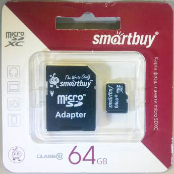 Карта памяти microSD Smartbuy 64GB