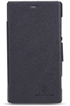 Чехол для Nokia Lumia 720 пластик с кожей Nillkin Fresh черный
