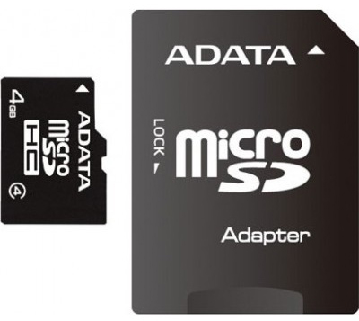 Карта памяти microSD 4 GB + Adapter