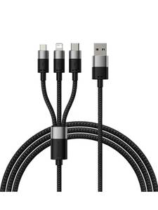 Кабель Baseus StarSpeed 1-for-3 Fast Charging Data Cable USB to M+L+C 3.5A