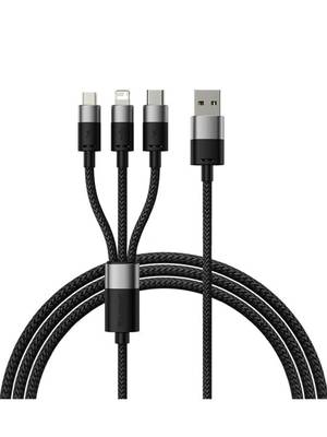 Кабель Baseus StarSpeed 1-for-3 Fast Charging Data Cable USB to M+L+C 3.5A