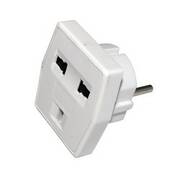 Переходник для вилок под 3-х контактные (трехконтактные) евро розетки