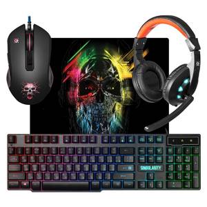 Клавиатура + мышь с ковриком + наушники Defender Singularity MKP-118