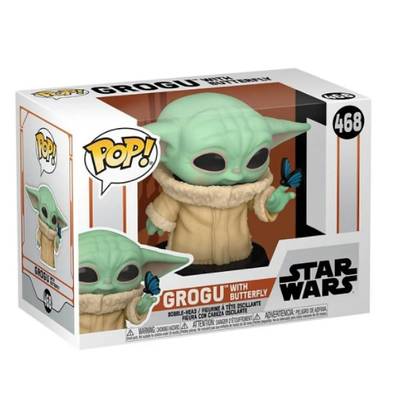 Фигурка Funko Bobble Star Wars Mandalorian Grogu with Butterfly (Exc) 54529