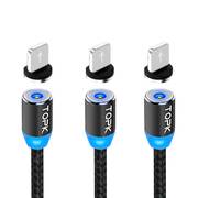 Кабель Topk AM23 USB - MicroUSB/Type-C/Lightning