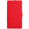 Чехол для Sony Xperia Z LT36i пластик с кожей Nillkin Fresh красный
