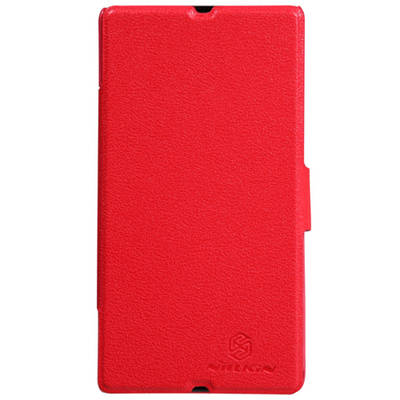 Чехол для Sony Xperia Z LT36i пластик с кожей Nillkin Fresh красный