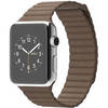 Apple Watch 42mm Stainless Steel with Light Brown Leather Loop (MJ402)