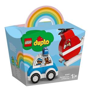 Конструктор LEGO Duplo 10957 Мой первый пожарный вертолет и полицейский автом.