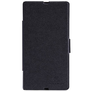 Чехол для Sony Xperia Z LT36i пластик с кожей Nillkin Fresh черный