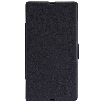 Чехол для Sony Xperia Z LT36i пластик с кожей Nillkin Fresh черный