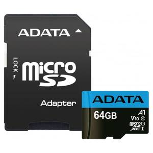Карта памяти A-Data Premier AUSDX64GUICL10A1-RA1 microSDXC 64GB (с адаптером)