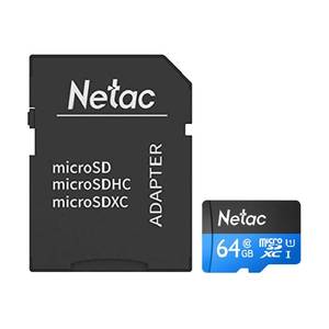 Карта памяти Netac P500 Standard 64GB NT02P500STN-064G-R + адаптер