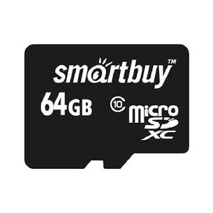 Карта памяти Smart Buy microSDXC (Class 10) 64GB + SD-адаптер (SB64GBSDCL10-01)