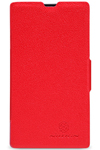 Чехол для Nokia Lumia 520 пластик с кожей Nillkin Fresh красный