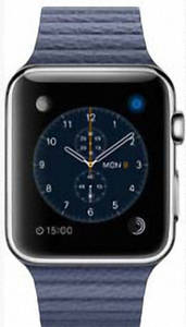 Apple Watch 42mm Stainless Steel with Blue Leather Loop (MJ452)