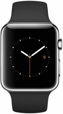 Apple Watch 42mm Stainless Steel with Black Sport Band (MJ3U2)