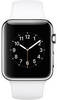 Apple Watch 42mm Stainless Steel with White Sport Band (MJ3V2)