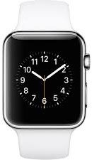 Apple Watch 42mm Stainless Steel with White Sport Band (MJ3V2)