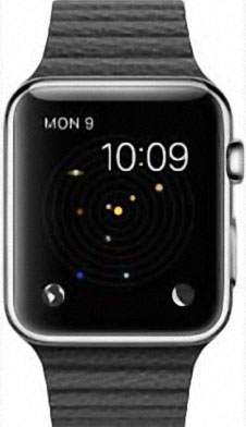 Apple Watch 42mm Stainless Steel with Black Leather Loop (MJYN2)