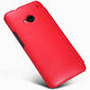 Чехол для HTC One кожаный-книжка + пленка NillKin красный