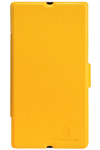 Чехол для Sony Xperia Z LT36i пластик с кожей Nillkin Fresh желтый