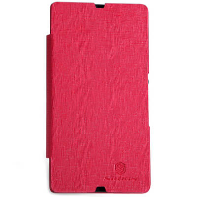 Чехол для Sony Xperia Z LT36i кожаный - книжка + пленка Nillkin N-Style красный