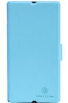 Чехол для Sony Xperia Z LT36i пластик с кожей Nillkin Fresh голубой
