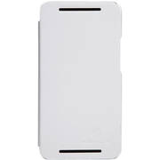 Чехол для HTC One кожаный-книжка + пленка NillKin белый