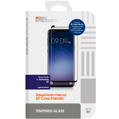 Защитное стекло InterStep 3D Case Friendly для Samsung S9
